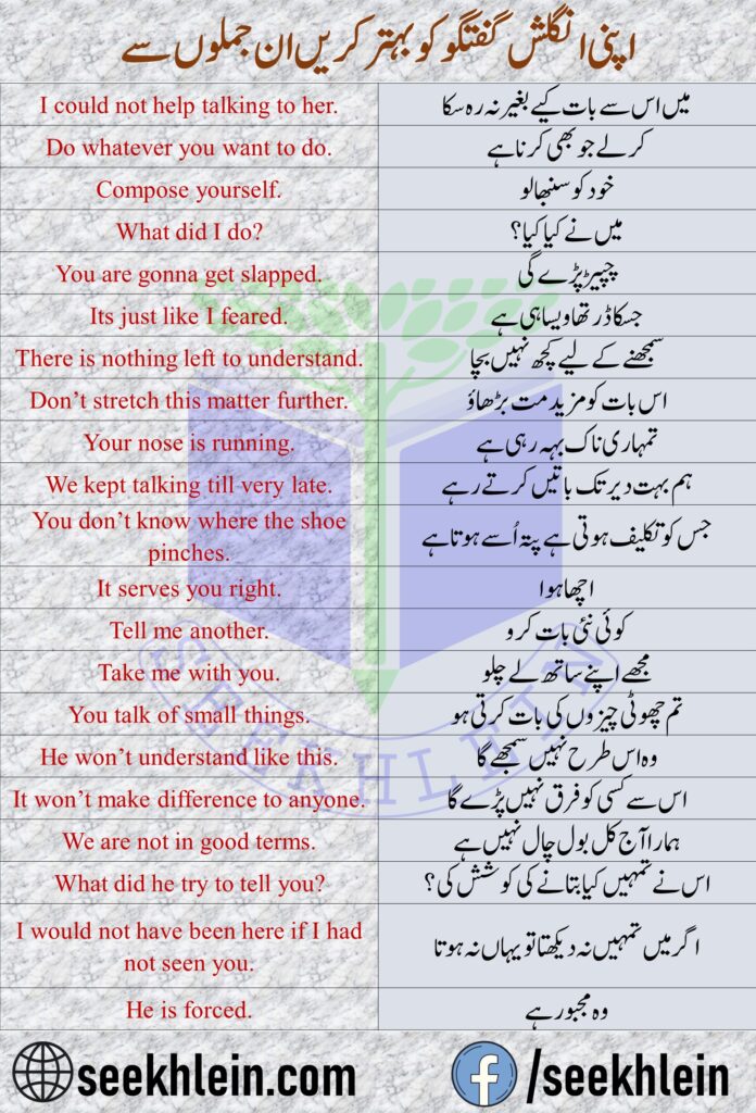 63 English to Urdu Sentences