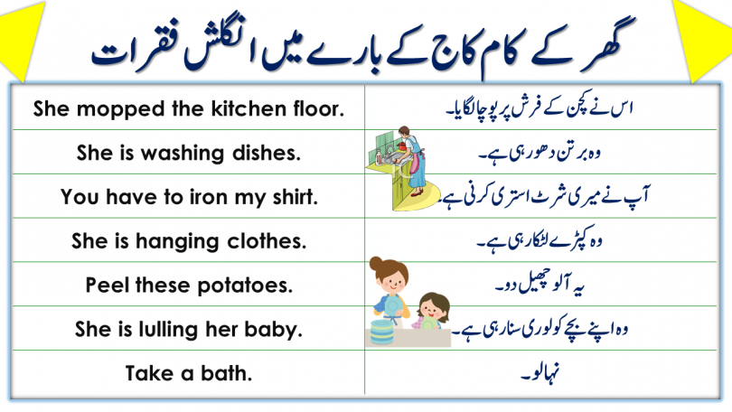 35 Urdu To English Sentences For House Chores Seekhlein