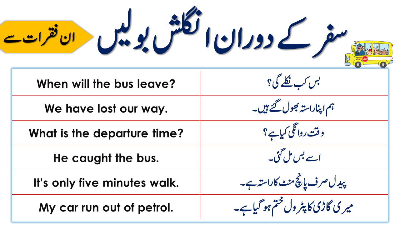 33 English To Urdu Sentences For Traveling With Urdu Or Hindi 