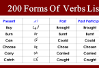 200 Forms Of Verbs With Meanings